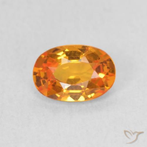 0.64ct Natural Bright Orange Sapphire, Oval, VVS