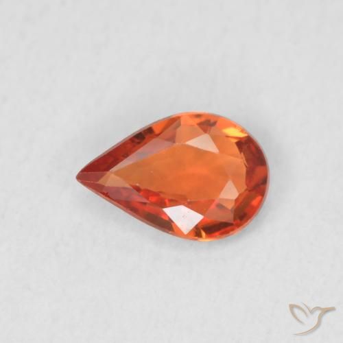 0.35ct Natural Medium Orange Sapphire, Pear Shape, VVS