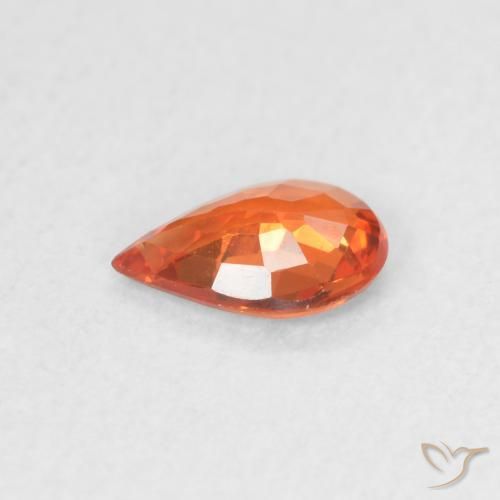 Sapphire Gemstone in 6 x 4 mm (calibrated) Size for Sale, Sapphire Stone in Medium Orange Color