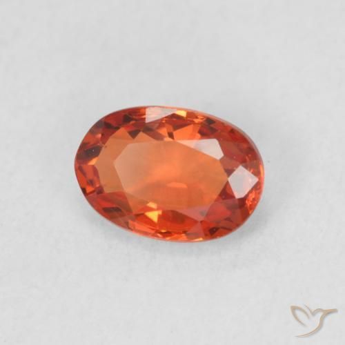 0.62 ct Orange Sapphire Stone, Natural Sapphire in Oval Facet Shape for Sale