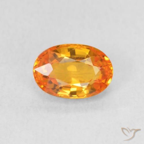 0.64ct Natural Bright Orange Sapphire, Oval, VVS