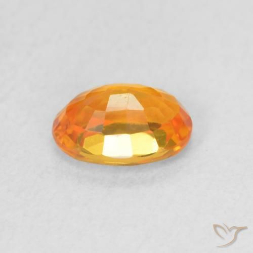 Sapphire Gemstone in 6 x 4 mm (calibrated) Size for Sale, Sapphire Stone in Bright Orange Color