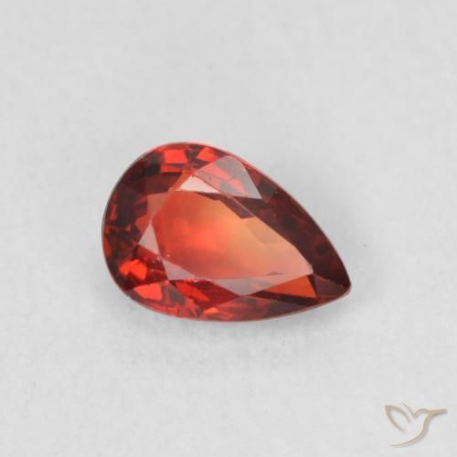 0.59 ct Red Sapphire Stone, Natural Sapphire in Pear Facet Shape for Sale