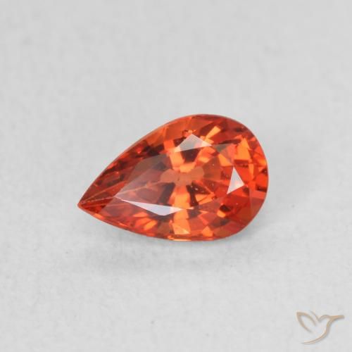 0.49ct Natural Reddish Orange Sapphire, Pear Shape, VVS