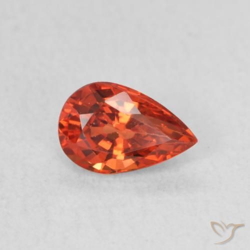 0.49 ct Red Sapphire Stone, Natural Sapphire in Pear Facet Shape for Sale