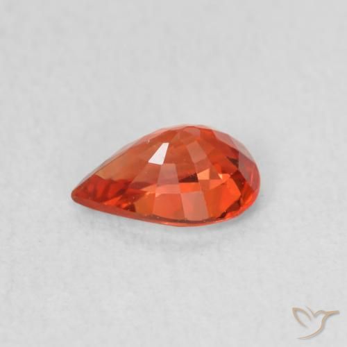 Sapphire Gemstone in 6 x 4 mm (calibrated) Size for Sale, Sapphire Stone in Reddish Orange Color