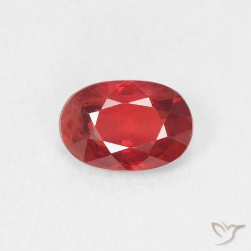 0.61ct Natural Medium Red Sapphire, Oval, VS
