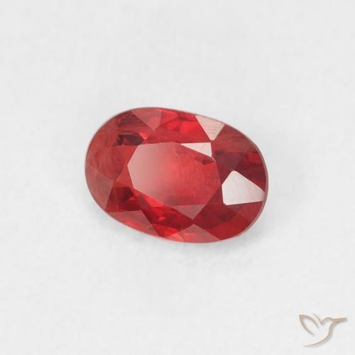 0.61 ct Red Sapphire Stone, Natural Sapphire in Oval Facet Shape for Sale