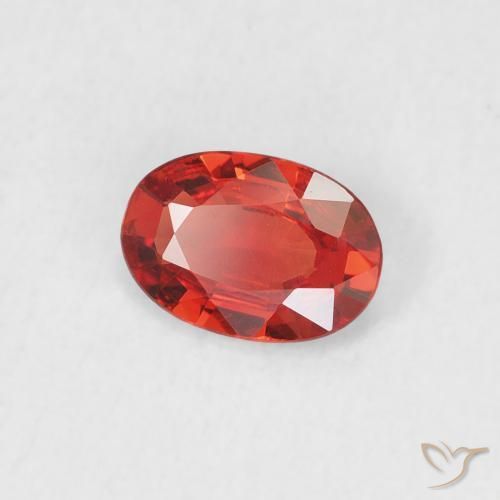 0.43 ct Red Sapphire Stone, Natural Sapphire in Oval Facet Shape for Sale