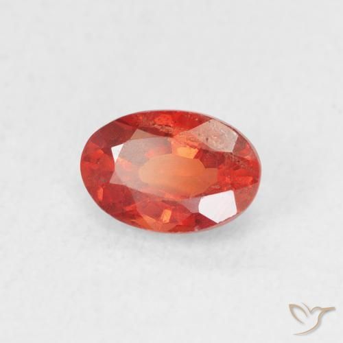 0.64 ct Red Sapphire Stone, Natural Sapphire in Oval Facet Shape for Sale