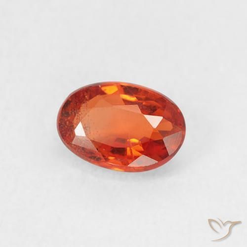 0.58 ct Orange Sapphire Stone, Natural Sapphire in Oval Facet Shape for Sale