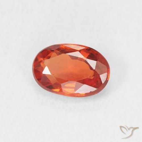 0.64 ct Orange Sapphire Stone, Natural Sapphire in Oval Facet Shape for Sale