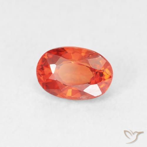 0.68 ct Orange Sapphire Stone, Natural Sapphire in Oval Facet Shape for Sale