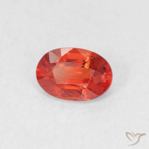 0.57 ct Red Sapphire Stone, Natural Sapphire in Oval Facet Shape for Sale