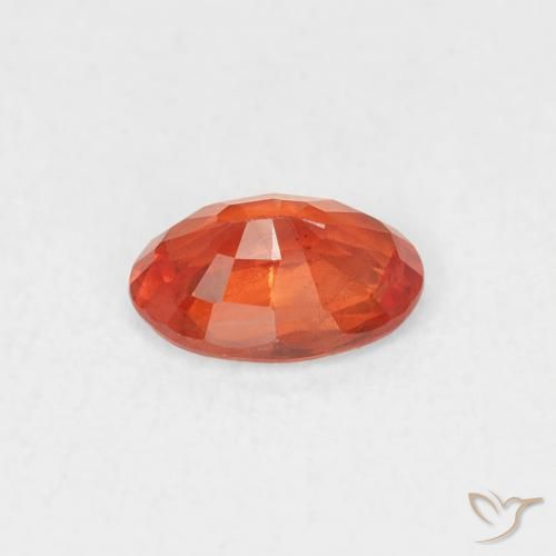 Sapphire Gemstone in 6 x 4 mm (calibrated) Size for Sale, Sapphire Stone in Amber Orange Color