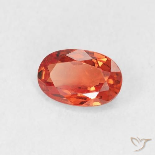 0.68 ct Orange Sapphire Stone, Natural Sapphire in Oval Facet Shape for Sale
