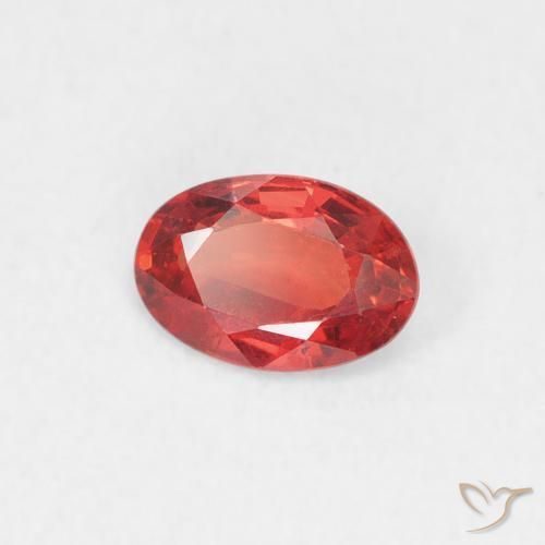 0.53 ct Red Sapphire Stone, Natural Sapphire in Oval Facet Shape for Sale