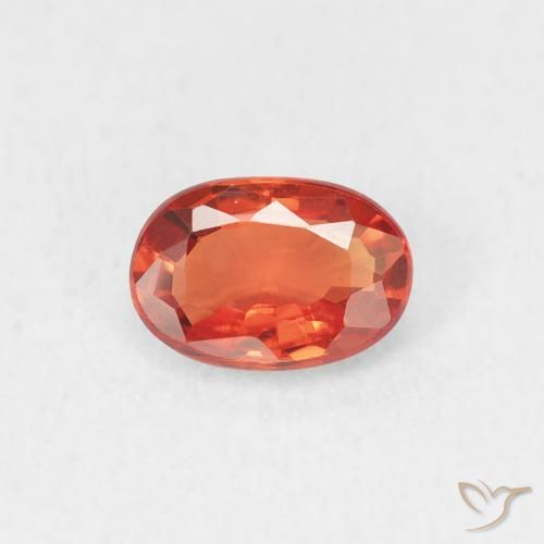 0.56ct Natural Medium Orange Sapphire, Oval, VVS-VS