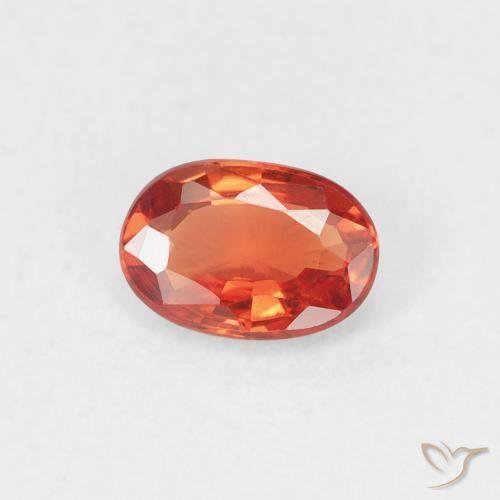 0.56 ct Orange Sapphire Stone, Natural Sapphire in Oval Facet Shape for Sale