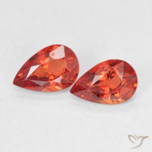 1.10 ctw Red Sapphire Stones, Natural Sapphire in Pear Facet Shape for Sale
