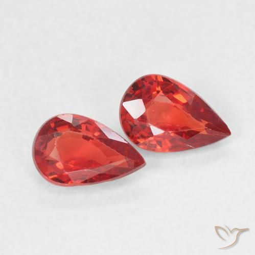 1.06 ctw Red Sapphire Stones, Natural Sapphire in Pear Facet Shape for Sale