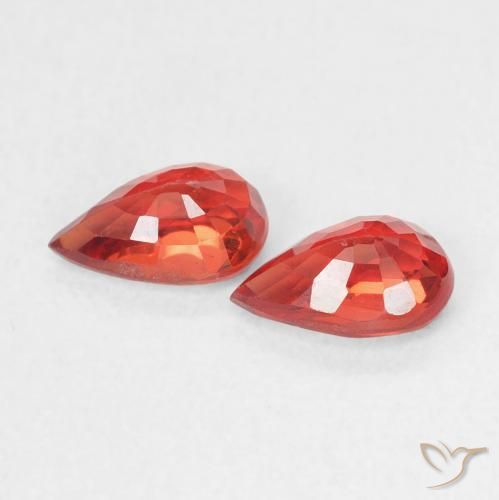 Sapphire Gemstones in 6 x 4 mm (calibrated) Size for Sale, Sapphire Stones in Fire Red Color
