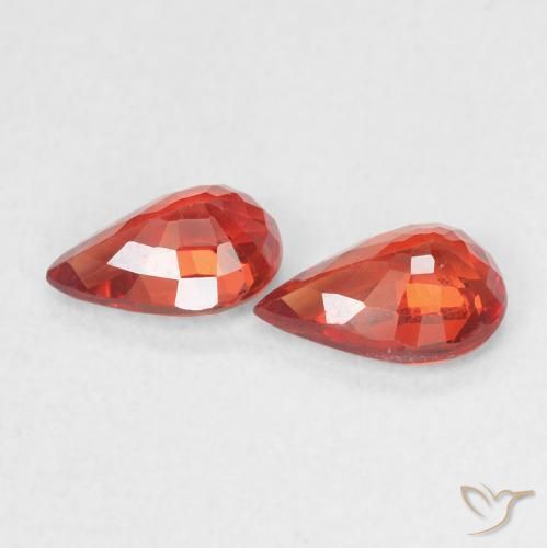 Sapphire Gemstones in 6.3 x 4.1 mm Size for Sale, Sapphire Stones in Intense Red Color