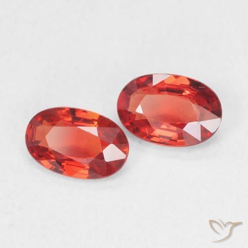 0.94 ctw Red Sapphire Stones, Natural Sapphire in Oval Facet Shape for Sale