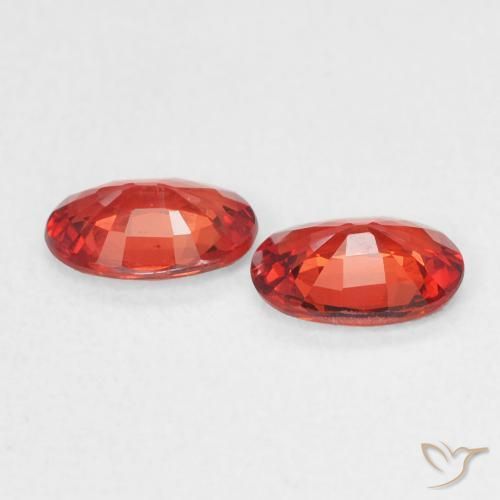 Sapphire Gemstones in 6 x 4 mm (calibrated) Size for Sale, Sapphire Stones in Bright Crimson Red Color