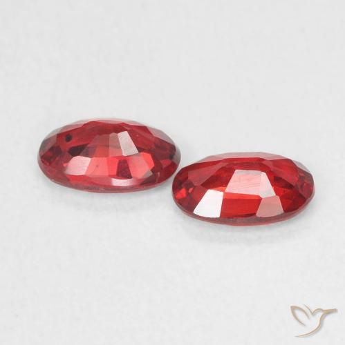 Sapphire Gemstones in 6 x 4 mm (calibrated) Size for Sale, Sapphire Stones in Medium Red Color