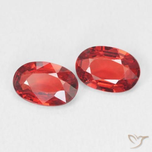 0.94 ctw Red Sapphire Stones, Natural Sapphire in Oval Facet Shape for Sale
