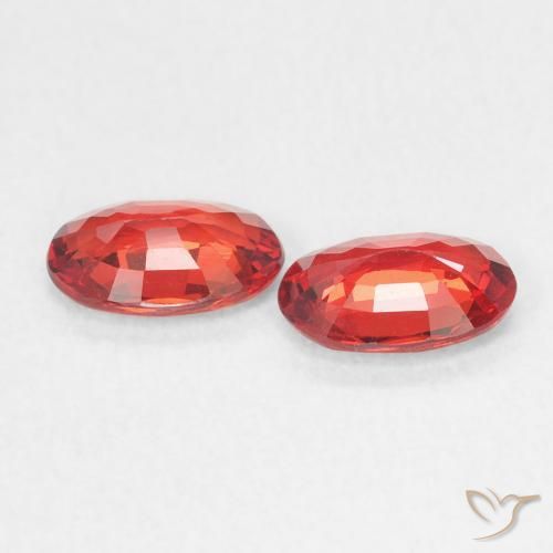 Sapphire Gemstones in 6 x 4 mm (calibrated) Size for Sale, Sapphire Stones in Bright Red Color