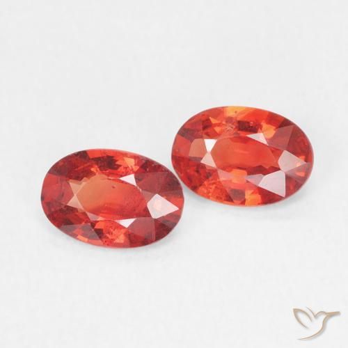 0.84 ctw Red Sapphire Stones, Natural Sapphire in Oval Facet Shape for Sale
