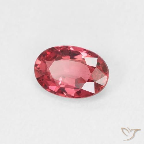 0.55 ct Red Sapphire Stone, Natural Sapphire in Oval Facet Shape for Sale