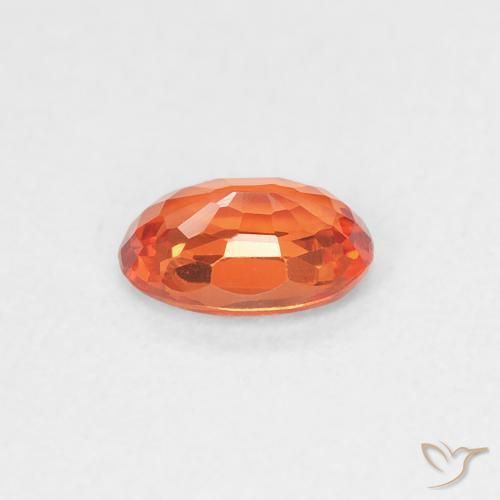 Sapphire Gemstone in 5.8 x 4 mm Size for Sale, Sapphire Stone in Fire Orange Color
