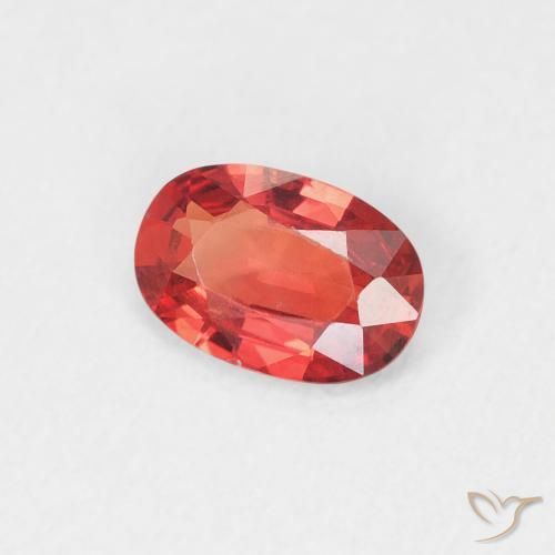 0.53 ct Red Sapphire Stone, Natural Sapphire in Oval Facet Shape for Sale