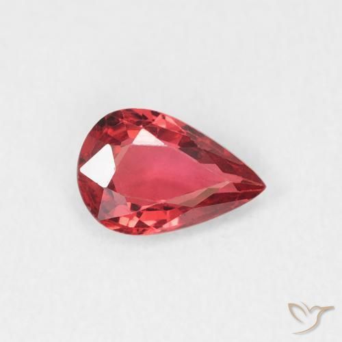 0.45 ct Red Sapphire Stone, Natural Sapphire in Pear Facet Shape for Sale