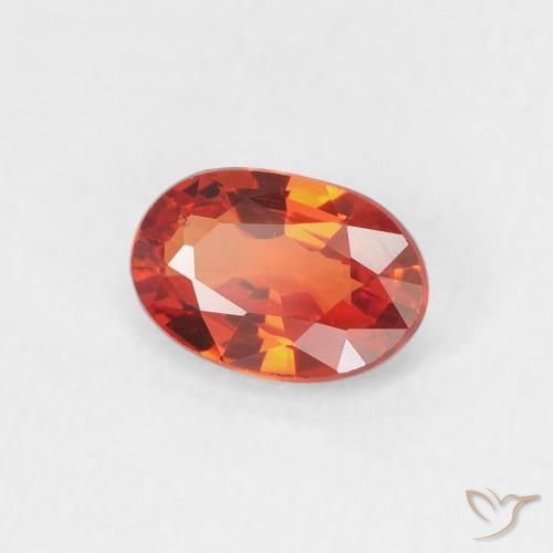 0.65 ct Red Sapphire Stone, Natural Sapphire in Oval Facet Shape for Sale