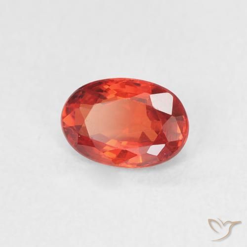 0.56 ct Red Sapphire Stone, Natural Sapphire in Oval Facet Shape for Sale