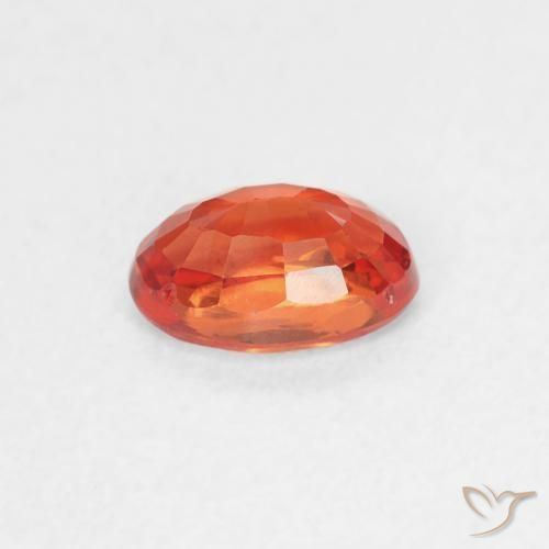 Sapphire Gemstone in 6 x 4 mm (calibrated) Size for Sale, Sapphire Stone in Reddish Orange Color