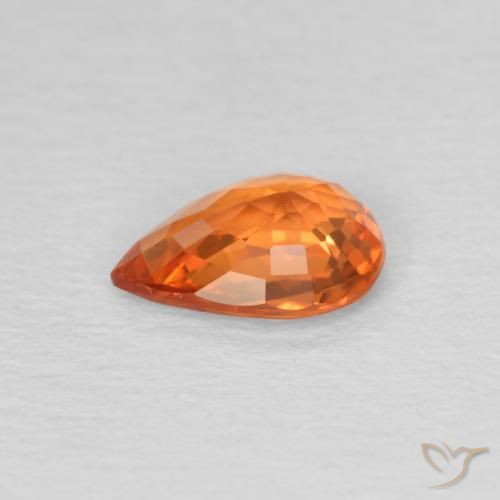 Sapphire Gemstone in 7 x 5 mm (calibrated) Size for Sale, Sapphire Stone in Bright Orange Color