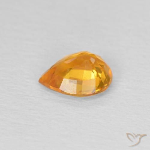 Sapphire Gemstone in 6.2 x 5.1 mm Size for Sale, Sapphire Stone in Orange-Gold Color