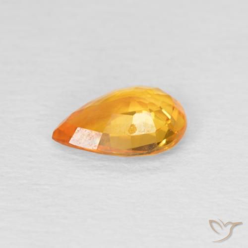 Sapphire Gemstone in 7 x 5 mm (calibrated) Size for Sale, Sapphire Stone in Medium Orange Color