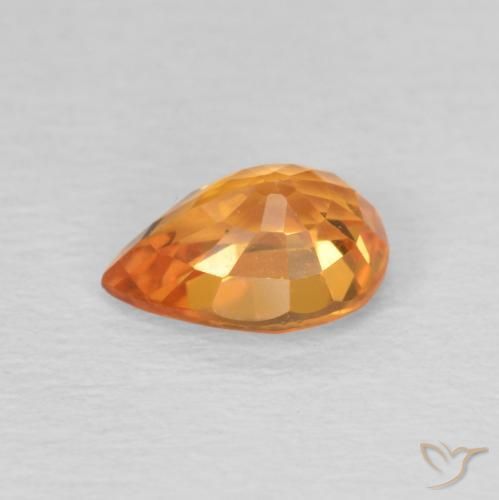 Sapphire Gemstone in 7 x 5 mm (calibrated) Size for Sale, Sapphire Stone in Bright Orange Color
