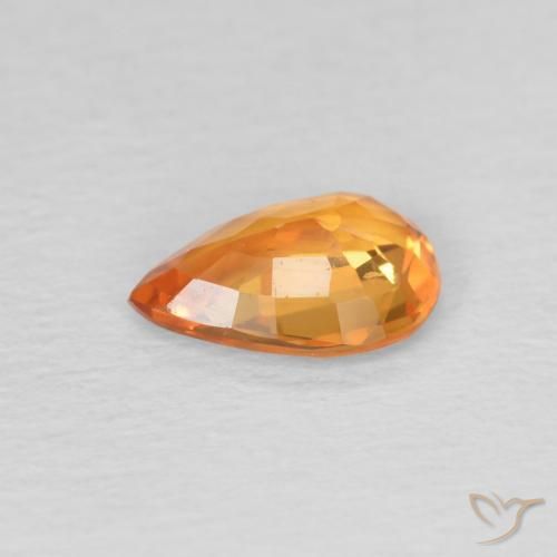 Sapphire Gemstone in 7 x 5 mm (calibrated) Size for Sale, Sapphire Stone in Bright Orange Color