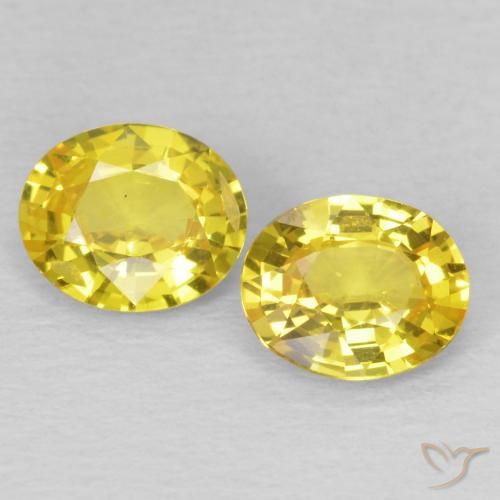 1.33 ctw Yellow Sapphire Stones, Natural Sapphire in Oval Facet Shape for Sale