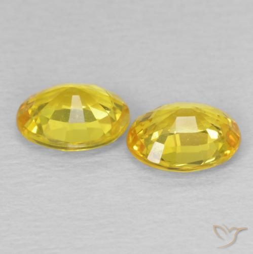 Sapphire Gemstones in 6 x 6 mm (calibrated) Size for Sale, Sapphire Stones in Cyber Yellow Color