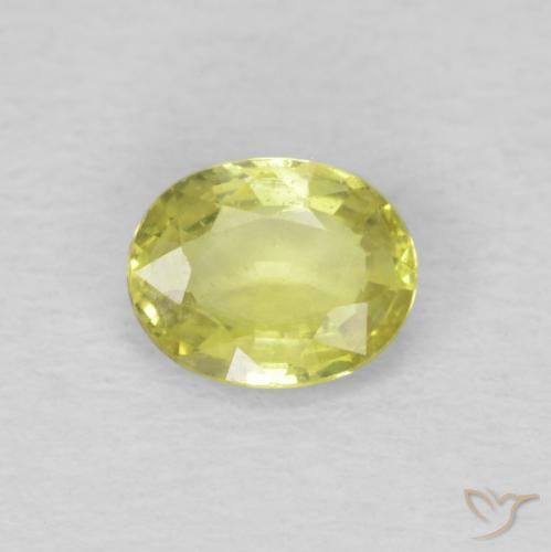 0.50ct Natural Lemon Yellow Sapphire, Oval, VS
