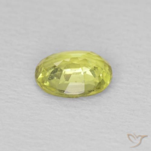 Sapphire Gemstone in 5.4 x 4.3 mm Size for Sale, Sapphire Stone in Lemon Yellow Color