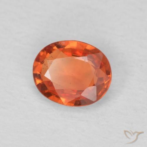 0.46 ct Orange Sapphire Stone, Natural Sapphire in Oval Facet Shape for Sale